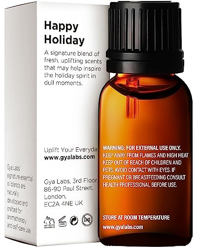 Gya Labs Happy Holiday Essential Oil Blend - Comforting & Uplifting Festive Season Aromatherapy Oil (0.34 Fl Oz)