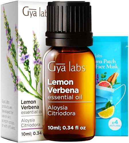 Gya Labs Lemon Verbena Essential Oil For Diffuser & Bergamot Oil For Hair Set - Aromatherapy Grade Essential Oils Set - 2X0.34 Fl Oz - Gya Labs