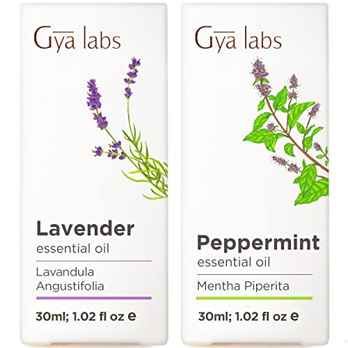 Gya Labs Lavender Oil Essential Oil For Diffuser & Peppermint Oil For Hair Set - Aromatherapy Grade Essential Oils Set - 2X30Ml - Gya Labs