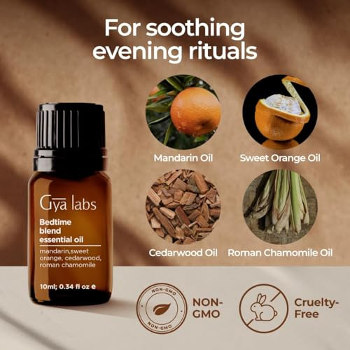 Gya Labs Bedtime Essential Oil For Aromatherapy - 0.34 Fl Oz - Premium Grade Essential Oils For Diffuser Aromatherapy Hair Care Skin Care Body Massage & Diy Candle Making Scents