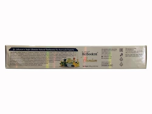 Herbodent Premium Toothpaste - 21 Herbs For Strong Teeth & Healthy Gums - Neem Clove Cinnamon Cardamom With Natural Mouthwash - No Paraben No Fluoride No Saccharin No Triclosan (4 3.53 Ounce)