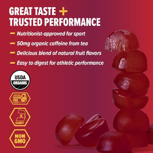 Honey Stinger Cherry Cola Caffeinated Energy Chew Gluten Free With Caffeine For Exercise Running And Performance Sports Nutrition For Home & Gym Pre And Mid Workout 21.6 Ounces (Pack Of 12)
