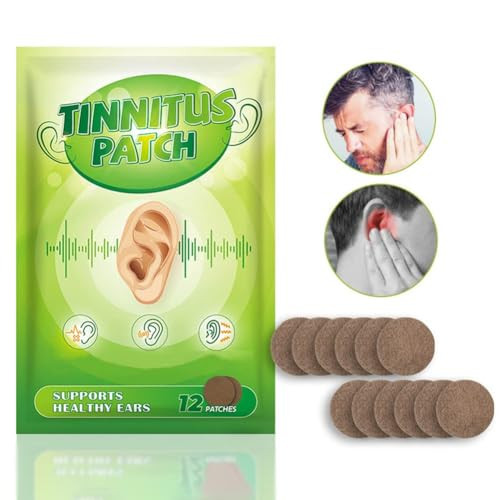 Hotiary Tinnitus Patch For Ringing EarsTinnitus Ear Patches Natural Formula For Earaches (12 Patches)