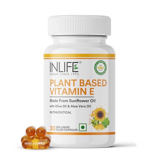 Inlife Plant Based Natural Vitamin E Oil Supplement For Women & Men 30 Vegetarian Capsules