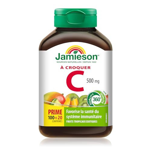 Jamieson Chewable Vitamin C 500 Mg Exotic Tropical Fruit 120Ct Imported From Canada
