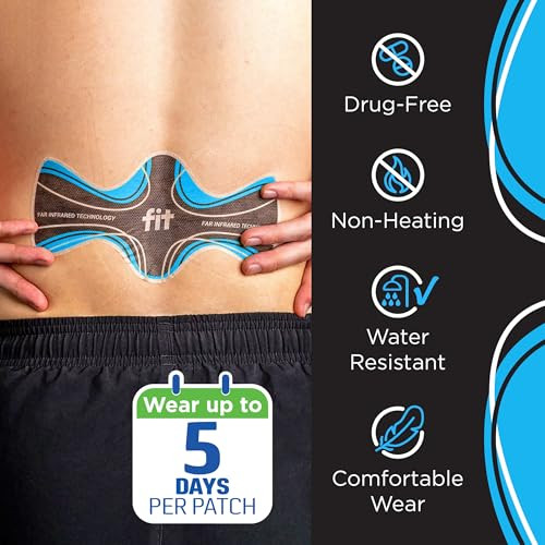 Jointflex Fit Therapy Far Infrared Patch For Lower Back Supports Continuous Active Mobility Up To 5 Days/Patch Synthetic Water Resistant Non-Heating Drug-Free 3 Pack 7.87 X 3.93