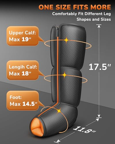 Jzbrain Leg Massager With Heat And Compression Foot And Calf Massager For Circulation And Pain Relief Sequential Compression Boots With 6 Modes 9 Intensity 3 Heat