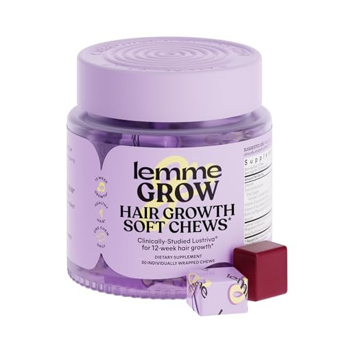 Lemme Grow Hair Growth Booster Soft Chews W/Vitamins For Women And Men With Clinically Studied Lustriva And Biotin Promotes Thicker Fuller Stronger Hair Mixed Berry 30 Day Supply