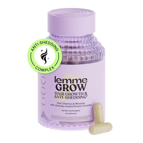 Lemme Grow Hair Growth Supplement For Women Clinically Proven Keratin Complex For Visibly Thicker Hair And Scalp Coverage Reduced Shedding Nourish Thinning Hair 1 Month Supply