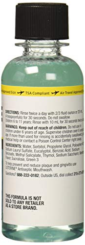 Listerine Cool Mint Zero Alcohol Mouthwash 3.2 Oz (Pack Of 2)