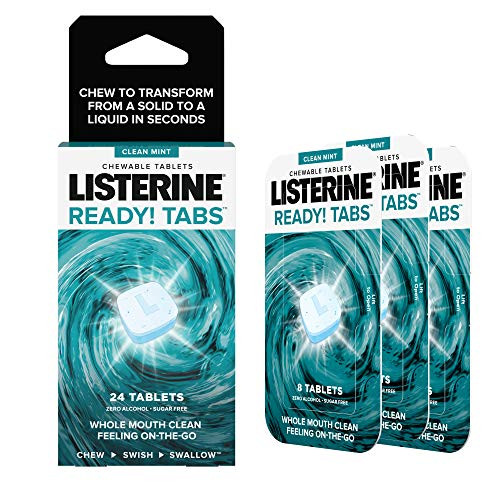 Listerine Ready Tabs Chewable Tablets With Clean Mint Flavor 24 Count