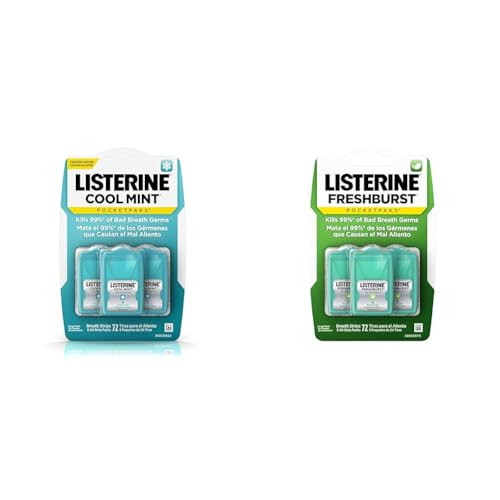 Listerine Pocketpaks Cool Mint Breath Strips 72 Count 3 Packs Listerine Freshburst Breath Strips 24 Count Each