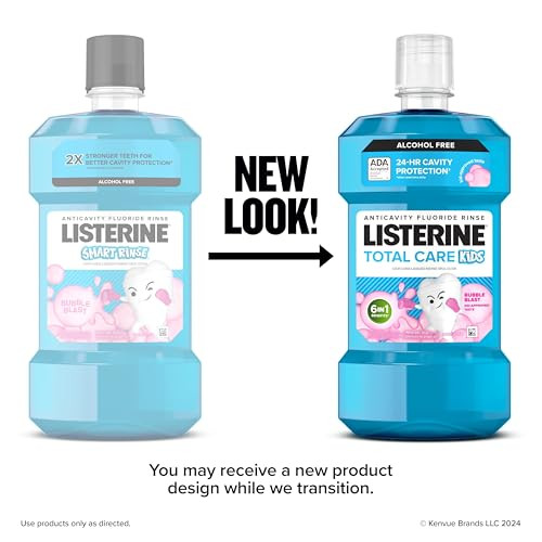 Listerine Total Care Fresh Mint Anticavity Fluoride Mouthwash For Adults And Smart Rinse Alcohol-Free Anticavity Sodium Fluoride Bubble Gum Mouthwash For Kids Convenience Pack 2 X 500 Ml