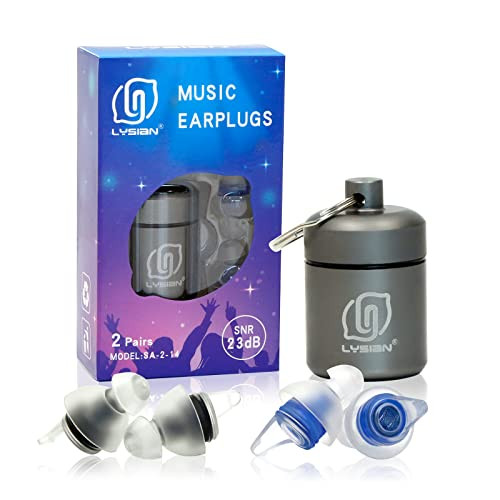 Lysian High Fidelity Concert Ear Plugs 2 Pairs With 3D Sleep Eye Mask