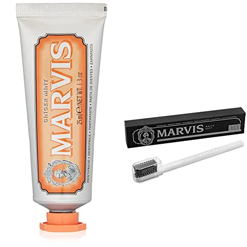 Marvis Tsa Approved Ginger Mint Toothpaste 1.3 Oz & Soft Toothbrush