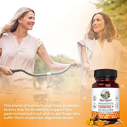 Maryruth'S Maryruth Organics Probiotic Turmeric Extra Gi Support 62 Billion Cfu Organic Ingredients Turmeric Complex With Probiotics Turmeric Curcumin Capsules For Digestion Vegan 60 Count