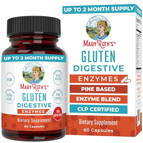 Maryruth'S Maryruth S Gluten Digestive Enzymes Up To 2 Month Supply Proprietary Enzyme Blend Vegan Pine-Based Capsules Non-Gmo 60 Count