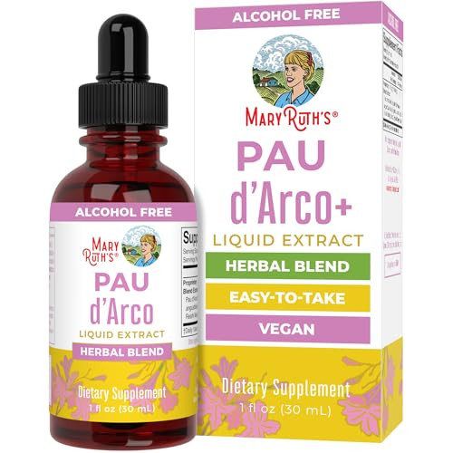 Maryruth'S Organics Pau D'Arco Herbal Blend Reishi Mushroom Echinacea Angustifolia Root Usnea Lichen Thyme Leaf Vegan Non-Gmo Project Verified Gluten Free 30 Servings 1 Fl Oz