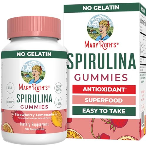 Maryruth'S Spirulina Gummies Made With Organic Spirulina Superfood Gummies For Ages 14 Antioxidant Vegan Non-Gmo Pectin-Based Gluten Free 90 Count