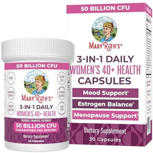 Maryruth'S 3-In-1 Daily Health 40 Probiotics For Women Hormonal & Menopause Support Supplement For Women Gut Health Capsules 50 Billion Cfu Allergen Free 30 Ct