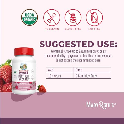 Maryruth'S Organic Menstrual Support Gummies For The Relief Of Common Symptoms Of Premenstrual Syndrome Pms Support Premenstrual Mood Support Usda Organic Non-Gmo Vegan 30 Servings