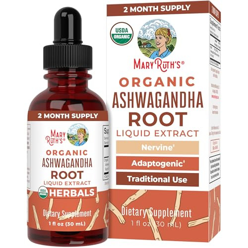 Maryruth'S Maryruth Organics Ashwagandha Root Usda Organic Ashwagandha Liquid Drops Stress Relief Natural Calm Relaxation And Mood Support Supplement Adaptogenic Nervine Vegan Non-Gmo 60 Servings
