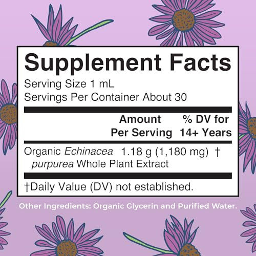 Maryruth'S Organics Echinacea Purpurea Liquid Sugar Free Usda Organic Echinacea Liquid Drops For Immune Support Respiratory Health Alcohol Free Non-Gmo Vegan 1 Fl Oz