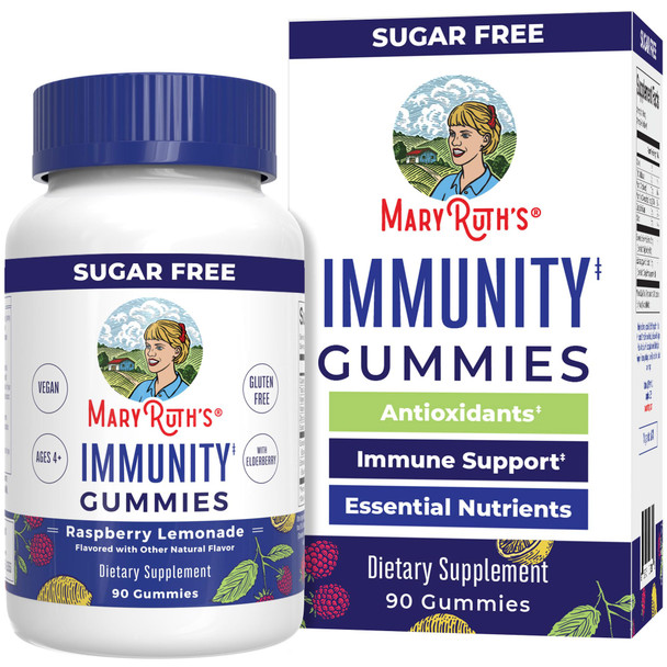 Maryruth'S Sugar Free Immunity Gummies Powerful Blend Elderberry Vitamin C & Zinc Vitamin D3 & Echinacea Immune Support Supplement Gummies For Kids & Adults Vegan Non Gmo 90Ct