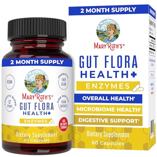 Maryruth'S Maryruth Organics Gut Flora Health Enzymes Up To 2 Month Supply Prebiotic Probiotic Digestive Enzymes Blend For Healthy Gut Biome & Digestive Support Gastrointestinal Health 60 Capsules