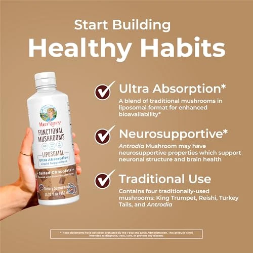 Maryruth'S Maryruth Organics Mushroom Mushroom Supplement Mushroom Liquid Vitamin Reishi Mushroom Supplement For Immune Support Turkey Tail Vitamin For Stress Relief Vegan Non-Gmo Gluten Free 15.22 Fl Oz