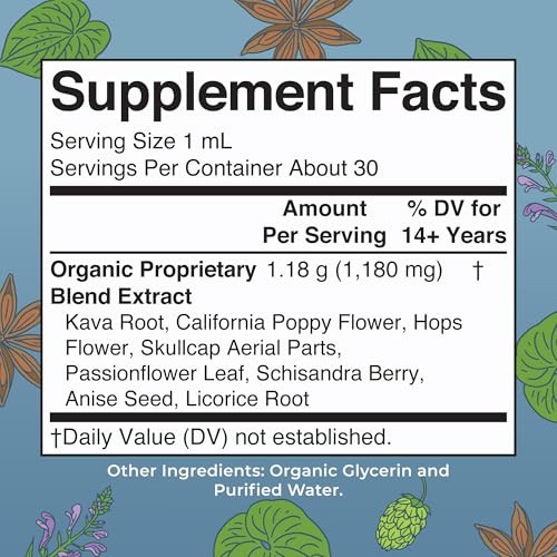 Maryruth'S Kava Root Liquid Extract For Calm & Relaxation Nervine & Adaptogenic Herbal Blend Usda Organic Sugar Free Gluten Free Vegan Non-Gmo Ages 14 1 Oz 30 Day Supply