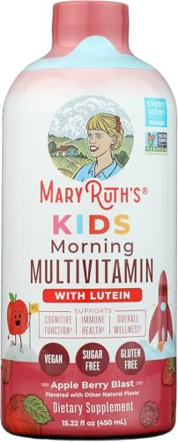 Maryruth'S Liquid Morning Multivitamin For Kids Kids Multivitamin Immune Support Supplement Vitamin C Vitamin D Essential Nutrients Vegan 30-180 Servings 15.22 Fl Oz