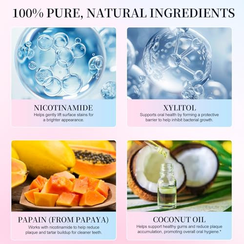 Mcukv Niacinamide Whitening Toothpaste 2 Pack Brightening Toothpaste With Deep Cleaning For Coffee & Tea Stains Gum Health Support Long-Lasting Fresh Breath Gentle Mint Peach Flavor 3.53Oz Tube