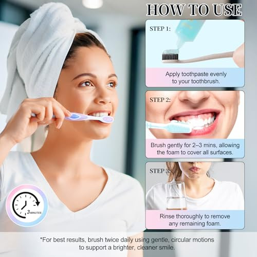 Mcukv Niacinamide Whitening Toothpaste 2 Pack Brightening Toothpaste With Deep Cleaning For Coffee & Tea Stains Gum Health Support Long-Lasting Fresh Breath Gentle Mint Peach Flavor 3.53Oz Tube