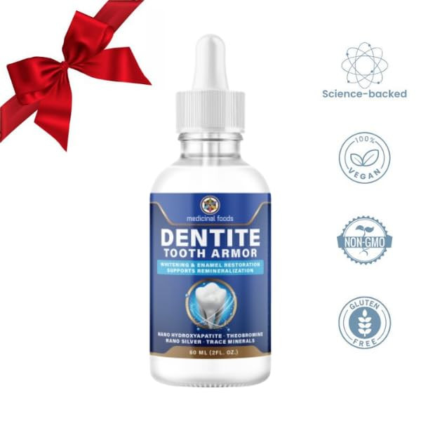 Medicinal Foods The Ancient Future Of Food Original Dentite Tooth Armor Liquid Nano Hydroxyapatite Remineralization Drops To Restore Tooth Enamel & Support Sensitivity Relief At-Home Enamel Repair For Stronger Teeth 60 Ml