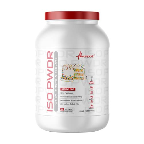 Metabolic Nutrition Whey Protein Isolate Iso Pwdr Birthday Cake 3.04Lb 23 Servings 26G Protein Fast Digesting Zero Carbs Delicious Flavor Very Low Carbs & Fat Zero Lactose