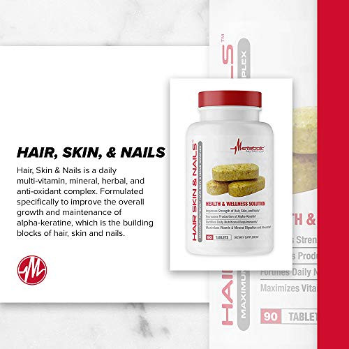 Metabolic Nutrition Hair Skin & Nails Maximum Potency Health And Wellness Solution 90 Tablets