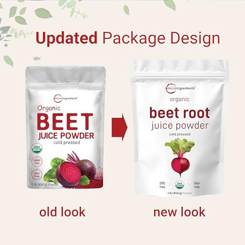 Micro Ingredients Organic Beet Root Juice Powder 1 Pound Cold Pressed Water Soluble High Concentrated Raw Beet Supplement Superfood Drink Mix Non-Gmo Vegan Friendly Plant Based