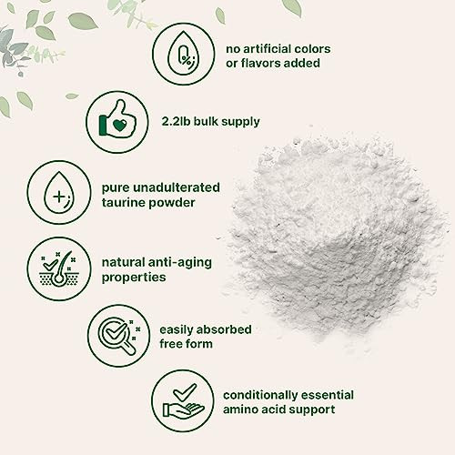 Micro Ingredients Taurine Powder Supplement 1 Kg 2000Mg Per Serving Unflavored 100 Pure Easily Absorbed Free Form Essential Amino Acids For Exercise Energy & Heart Support