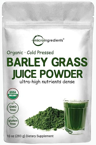 Micro Ingredients Organic Barley Grass Juice Powder 10 Ounce Cold Pressed Us Grown Immune Vitamin Fibers Minerals Antioxidants And Protein Vegan
