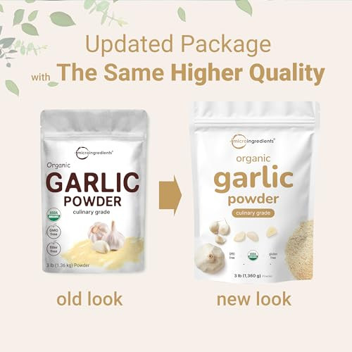 Micro Ingredients Organic Garlic Powder 3 Lb Premium Raw Allium Sativum Bulb Pungent & Savory Flavor Great For Meats Vegetables & Spice Mixes Additive Free Non-Gmo Bulk Supply