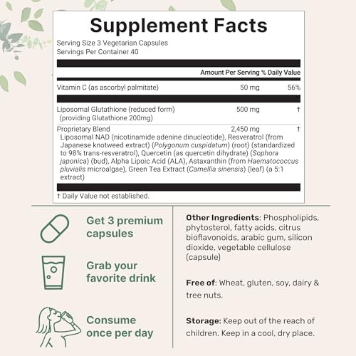 reduced glutathione reviews Micro Ingredients Liposomal Reduced Glutathione Complex 3000Mg