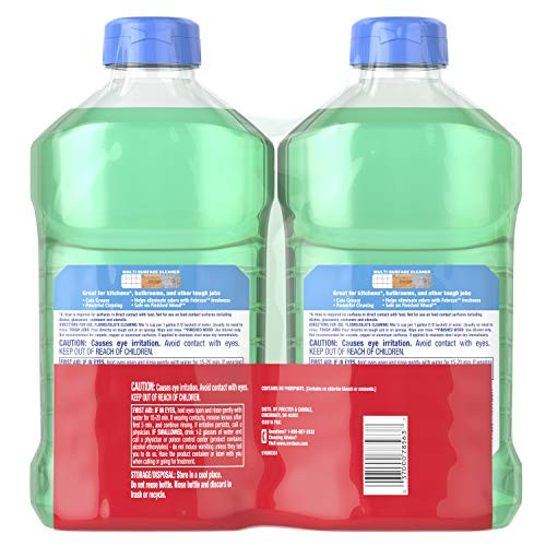 Mr. Clean Liquid All Purpose Multi-Surface Cleaner Meadows And Rain With Febreze Freshness - 45 Ounce Each Bottle (Pack Of 2) (Total 90 Fl Oz)