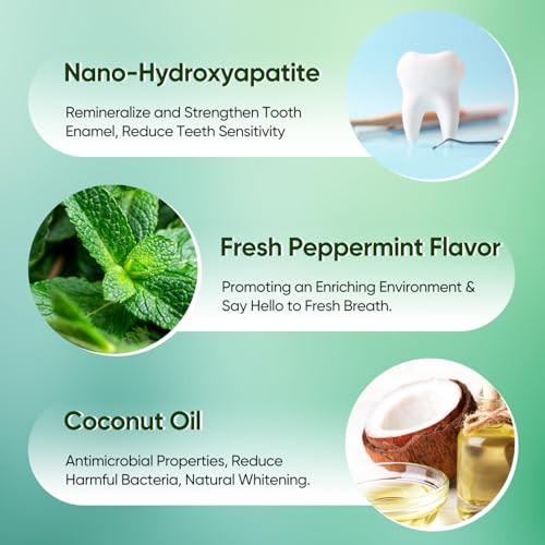 Mysmile Toothpaste Tablets Travel Friendly Mouthwash Tablets Fluoride Free Toothpaste Tablets - Nano Hydroxyapatite Reduce Sensitivity Natural Whitening Remineralize Teeth Fresh Breath. 45Tabs