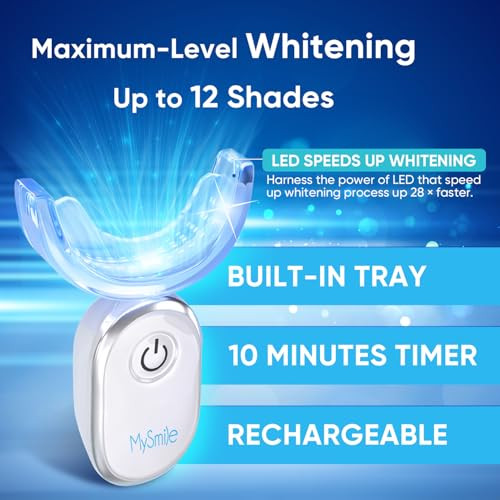 Mysmile Teeth Whitening Kit For Sensitive Teeth With Led Light 3Pcs Teeth Whitening Gel2Pcs Teeth Whitening Pen10 Min Non-Sensitive Fast Teeth Whitener Powerful Whitening Formula Enamel Safe