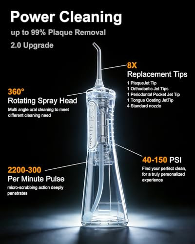 Mysmile Lp211 Water Flosser Cordless For Teeth 5 Modes Portable Oral Irrigator 260Ml Water Dental Picks For Sensitive Teeth Cleaning Ipx7 Travel Rechargeable Water Flossing &2 Teeth Wipes