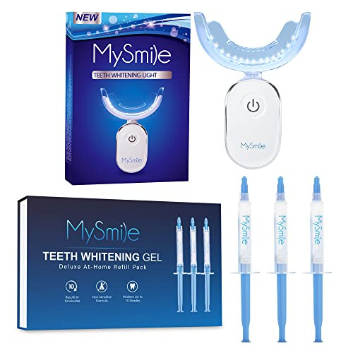 Mysmile Teeth Whitening Light3 Non-Sensitive Teeth Whitening Gel Refill Pack10 Minute Treatment Teeth Whitening Products28X Powerful Blue Led Light For Whitening Teeth