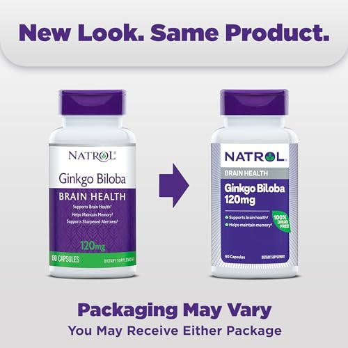 Natrol Brain Health Ginkgo Biloba 120Mg Dietary Supplement For Brain Health And Memory Support 60 Capsules 60 Day Supply