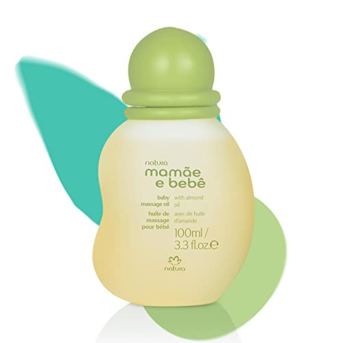 Natura - Mam E E Beb Baby Massage Oil - 100 Vegan - Safe & Gentle Lightweight Formula - 99 Natural Origin - All Skin Types - Cruelty Free - Brazilian Beauty - Baby Essentials 3.38 Fl Oz (100Ml)