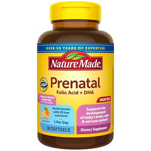 Nature Made Prenatal Vitamins For Women With Folic Acid Dha Prenatal Vitamin And Mineral Supplement For Daily Nutritional Support 90 Softgels 90 Day Supply